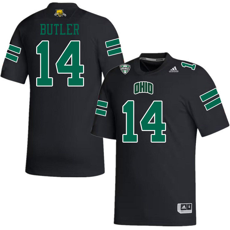 Ohio Bobcats #14 Bryce Butler College Football Jerseys Stitched-Black